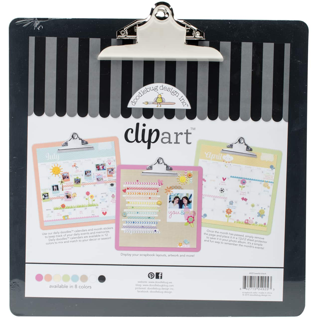 Doodlebug Design Inc.&#x2122; Clipart Beetle Black Monochromatic Clipboard